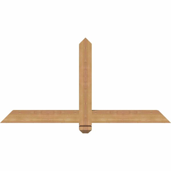 Ekena Millwork Eugene Smooth Timber Gable Bracket, Western Red Cedar, 48"W x 24"H x 3 1/2"D x 3 1/2"F, 12/12 Pitch GBW048X24X0404EUG00SWR - main